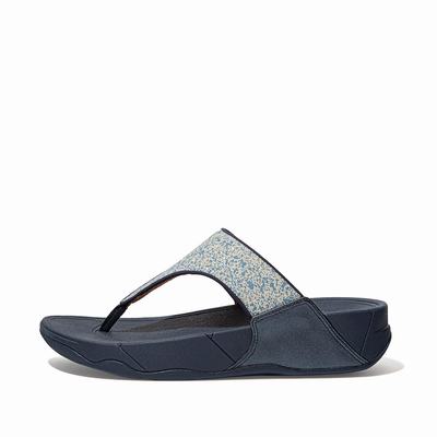 Fitflop Lulu Shimmer Toe-Post - Sandalen Damen - Navy (MAX316478)